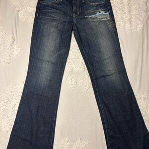 Joe's Jeans Dark Blue Flare & Wide Leg - Size 28